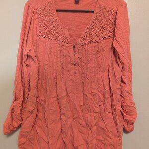 Gloria Vanderbilt Salmon Blouse, Medium
